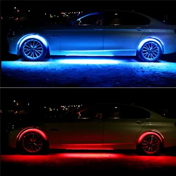 Lyse Auto Led Strip Neon Led Bil Bunden Lys Undervognen Musik Active Sound System Neon Light Car Kit