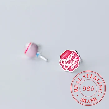 925 Sterling Sølv Julegave Asymmetri Pink Stud Øreringe Til Kvinder Grils 2020 Kvindelige pendientes mujer moda Drop Skib
