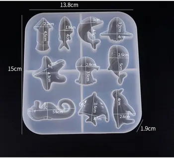 1 PC muslingeskal Formede Silikone Smykker Toolds DIY Smykker Tilbehør UV-Resin Epoxy Formene Tørret Blomst Forme