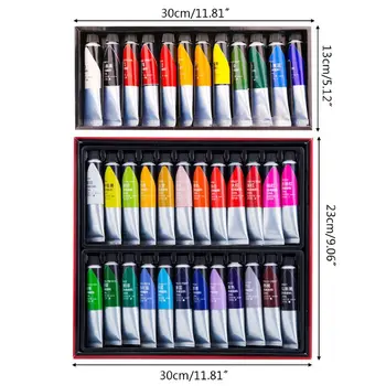 12/24 Farver, Professionel akrylfarve 20 ml Tegning, Maleri Pigment Hånd-maling 77HA
