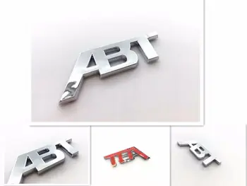1stk ABT ABS Plast Belægning Krom Sort Mærkat Logo Badge Decals Til VW S6 S8 A6 A8 Bil Auto Body Side Bag bagklappen