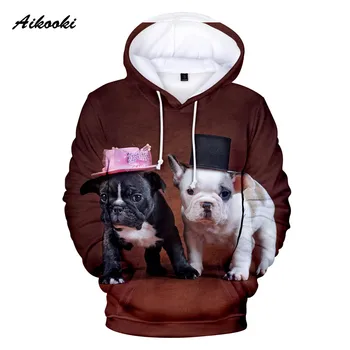 Fransk Bulldog 3D Printet Søde Hund Hoodie Mand Kvinde Casual Fashion Forår, Efterår Street Sweatshirt Brand Design Pullover Tøj