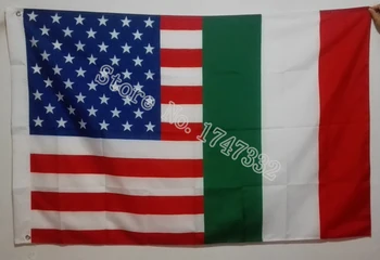 USA Italien italiensk venskab Flag hot sell god 3X5FT 150X90CM Banner metal messing huller