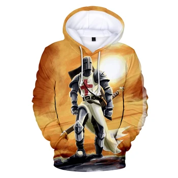 2020 Mode Design Knights Templar 3D-Hættetrøjer Mænd/Kvinder Fall Winter Harajuku Sweatshirts Print Knights Templar Ejendommelige Hættetrøjer