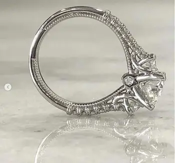 Natural 2 Karat Moissanite Anillos De Bizuteria Ægte 14K White Gold Ring for Kvinder Oval Engagement Usynlige Indstilling Ringe Box