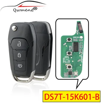 QWMEND DS7T-15K601-B 3 Knapper Smart Bil-Tasten for Ford KA+ Mondeo Galaxy S-Max 433Mhz ID49 Chip Bil Fjernbetjening Nøgle
