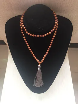 108 mala perler halskæde hånd knyttede halskæde 6MM sandeltræ halskæder 3 farve kan vælge sweater dekoration halskæder
