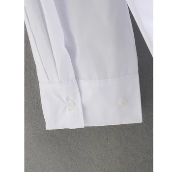 ZA Kvinder Efteråret Oversize Hvide Skjorter med Lange Ærmer Turn-down Krave-Knappen Løs Temperament Elegant Bluse Shirts Smarte Skjorte