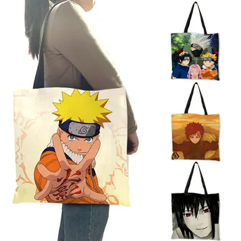 B06121 Personlig Naruto Anime Print Tasker Håndtasker Til Piger Genanvendelige Indkøbsposer Stor Kapacitet Skulder Taske