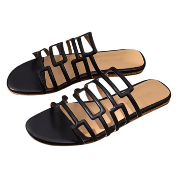 VALLU 2020 ny notering niche design forstand fransk tøfler kvinder bære personlighed mode vilde temperament sandaler rejse bære