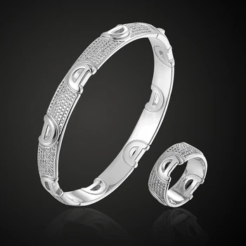 Lanruisha smykker brand luksus brev D AAA zircon micro bane indstilling Armbånd med ring smykker sæt klassisk alle kroppens armbånd