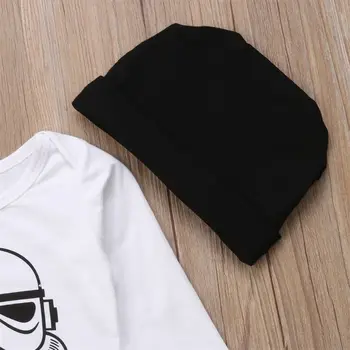 Bomuld Nyfødte Dreng Tegnefilm Star Wars Tøj Sæt Baby Dreng Shirt Romper Top+Lange Bukser Bukser+Hat Børn Casual Tøj Tøj
