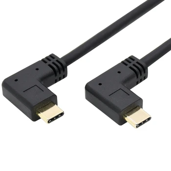 90 graders vinkel, og USB3.1 GEN2 10Gbps usb-c kabel-guld belagt stik type-c-han til type c mandlige data og hurtig opladning kabel 1 ft