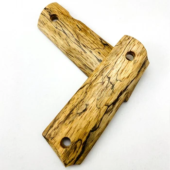 2Pieces 1911 Greb Naturlige Spalted Maple Træ Håndtag Greb Patch Tilpasset Greb CNC Håndtag Greb
