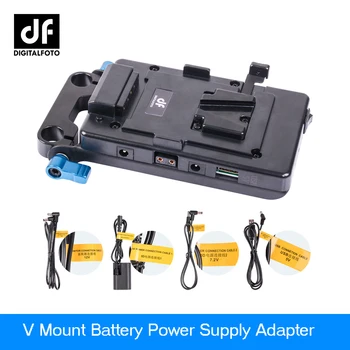 DF DIGITALFOTO Power supply system med USB-port DSLR-v mount batteri strømforsyning V lås video kamera batteri plade essentials