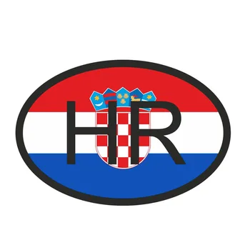 Aliauto Kreative Bil Mærkat Kroatien HR Flag landekode Vandtæt Solcreme Anti-UV-Reflekterende Decal Tilbehør,13 cm*9cm