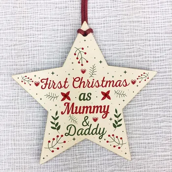Meijiafei Første Jul Som Mummy Daddy Træ-Stjernede juletræ Briks Dekoration Baby Tegn 4