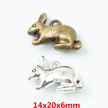 70 stykker af retro kanin vedhæng zink legering vedhæng DIY Europæisk stil smykker at gøre 6757