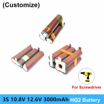 12V 18650 hg2 batteri 6000mAh 20amps 12,6 v skruetrækker batteri svejsning lodning strip 3S 3S2P 12,6 v batteri (tilpas)