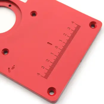 Metal Router Tabel Indsæt Plade med 4 Ringe Skruer til Træ Bænke Trimmer Maskine 235mm x 120mm x 8mm
