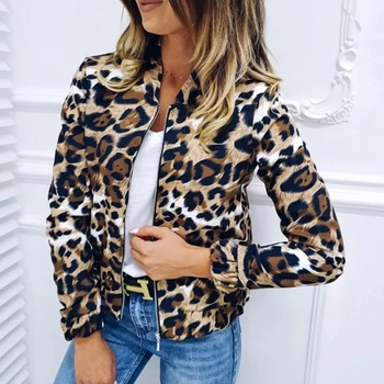 Fashion Kvinder Tøj Med Lange Ærmer Jakke, Sweater Top Damer Afslappet Leopard Cardigan Med Lynlås Kort Outwear Frakke Jakke 2020