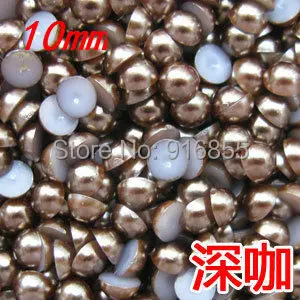 Gratis forsendelse 10mm 1000pcs grå farve håndværk halv runde flatback harpiks imiteret perler perler til gør det selv-dekoration