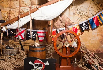 Pirat Tema Baggrund Børne Fødselsdag Baggrund Pirat Skib, Kaptajn Jack Nyfødte Baby Adventure Film Kulisse til Foto-Studio