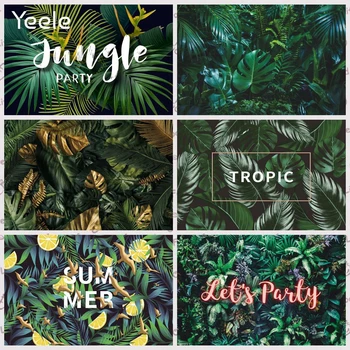 Yeele Jungle Party Tropisk Sommer Palms-Blade Fødselsdag Mønster Baby Portræt Foto Baggrunde For Fotografering Baggrunde