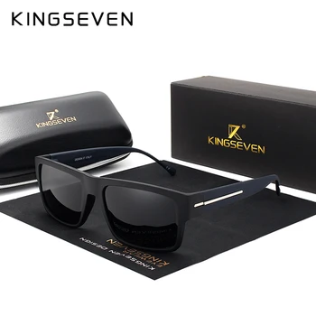 KINGSEVEN Mærke Mode Solbriller Mænd Polariserede solbriller til Mænd Kørsel Sort Ramme Shades Brillerne Oculos