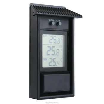 LCD-Digital Indendørs/Udendørs Vandtæt Termometer Have Drivhus Væggen Temperatur Måling Max Min Værdi Vise O08 20