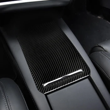 Bil Konsol opbevaringsboks Panel Dækker Trim for Tesla Model X-2019 Auto Carbon Fiber Beskyttende Klistermærker Decors Tilbehør