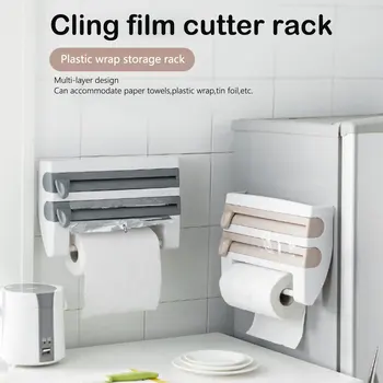 Konserveringsmiddel Film Cutter Køkken Tilbehør Storage Rack Aluminium Folie Grill Papir