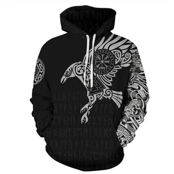 2021 Nye Viking Myte 3d Printet Unisex Pullover, Casual Sport hoodie for mænd