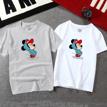Disney Sommeren Mænds T-shirt Mickey Tegnefilm Print-O-Neck Pullover, Harajuku Streetwear Short Sleeve Tee Toppe Casual Løs Tøj