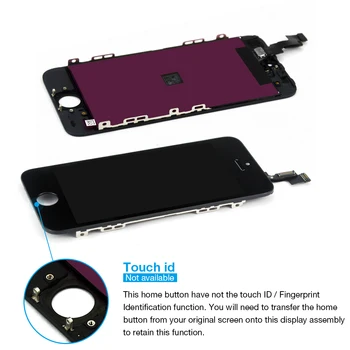 For iPhone 5s Skærm LCD-Touch Screen Digitizer Assembly A1453 A1457 A1518 A1528 A1530 A1533 Ingen Døde Pixel Sort Hvid