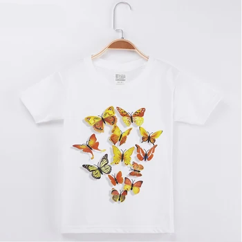 2019 Børn Tøj Kids T-shirt Smuk Sommerfugl 3D-Print Bomuld Dreng Korte T-Shirts Pige Toppe Baby Barn Shirt
