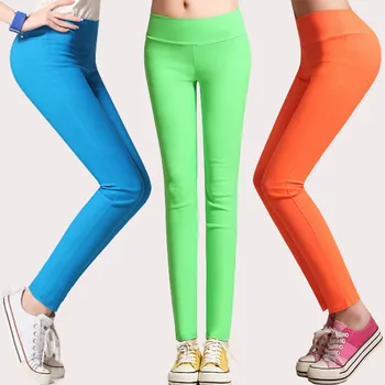 S-6XL15 Farver, Nye Vinter Plus Size Women ' s Bukser, Mode Candy Farve Tynde høj talje elastiske Bukser Fit Dame Blyant Bukser