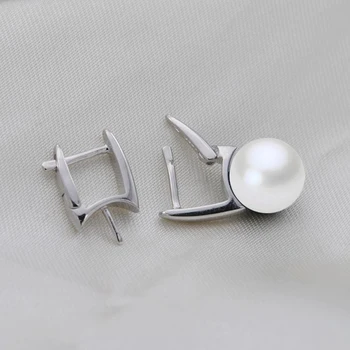 [MeiBaPJ]Mode Ægte, Naturlig Ferskvandsperle Øreringe Af 925 Sterling Sølv Smykker Kvindelige Stud Øreringe Til Kvinder Gaveæske