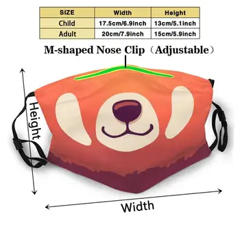 Rød Panda Maske 3d-Print Genanvendelige Munden Maske Vaskbart Filter Anti Støv ansigtsmaske Sociale Distancering Maske Sociale Distancering