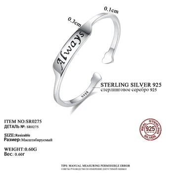 CZCITY Nye Ægte 925 Sterling Sølv Retro Løfte vielsesringe for Kvinder Enkle, Fine Smykker Navn Anelli Julegave Bijoux