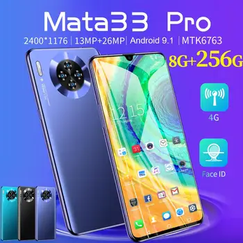 Mata33Pro 5G Smartphones Globale Version 12G 512G Android9.1 4800mAh 13MP+26MP 2400*1176 MTL6763 GPS Wifi Dual SIM Mobiltelefon
