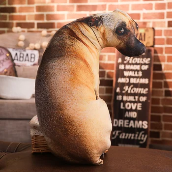 Nye Kreative 3D Levende Trykt i Fuld Krop Hund Form Dyr Tiger Ulv Dog Søde Moderne Kontor Knus Gave Pude Sofa Smide Pude
