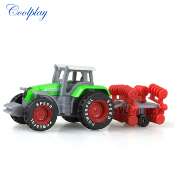 Coolplay 4STK Legering Engineering Bil Model Traktor legetøjsbiler Landmand Køretøj bælte Boy Toy Bil Model Gave Til Børnene }