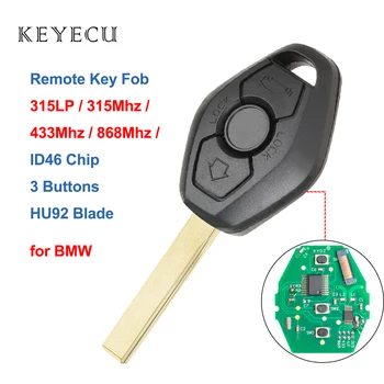 Keyecu 3 Knapper 315LP MHZ 315MHz 433MHZ 868MHZ Fjernbetjening Nøgle med ID7944 ID46 Chip til BMW CAS2 5-serie E46 E60 E83 E53 E36 E38