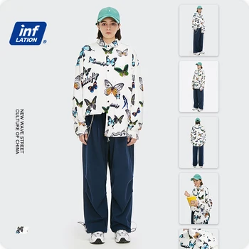 INFLATIONEN Mænd Harajuku langærmet Skjorte 2020 FW Overdimensionerede Hip Hop Shirt Mænd Japansk Streetwear Digital Print Shirt Mænd 2119W