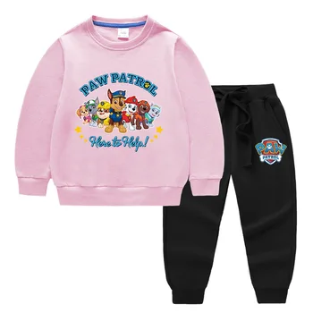 Girls Cartoon PAW PATRULJE Passer Tøj, Børn Mode Hooded+Bukser Sæt 2stk Kids Pige Sweatshirts Træningsdragter Tøj