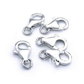 Engros-10STK 925 Sterling Sølv karabinlås Til Kvinder, Piger Halskæde Armbånd Smykker Resultater Tilbehør