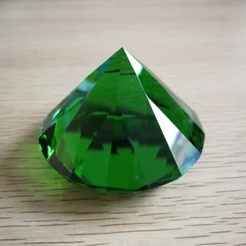 80mm 5pcs Grønne Glas Krystal Diamanter Brevpresser Dekorative Facetteret Krystal Tabel Dekoration Til Bryllup