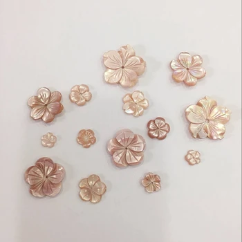 8-24MM 10stk Ren Naturlig Pink Pearl Shell Blomst Charme Smykker Perle Smykker Perler