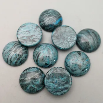 Natursten Mode blå onyx runde Perler 4 6 8 10 12mm 14mm 16mm 18mm 20mm charme cabochonslebet smykker tilbehør 50stk uden hul